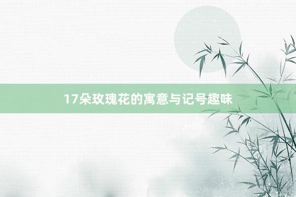 17朵玫瑰花的寓意与记号趣味