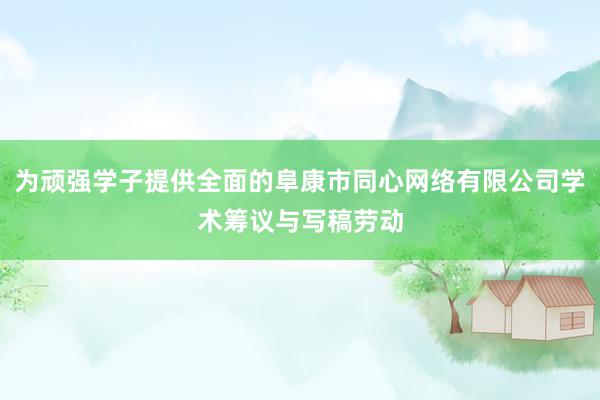 为顽强学子提供全面的阜康市同心网络有限公司学术筹议与写稿劳动